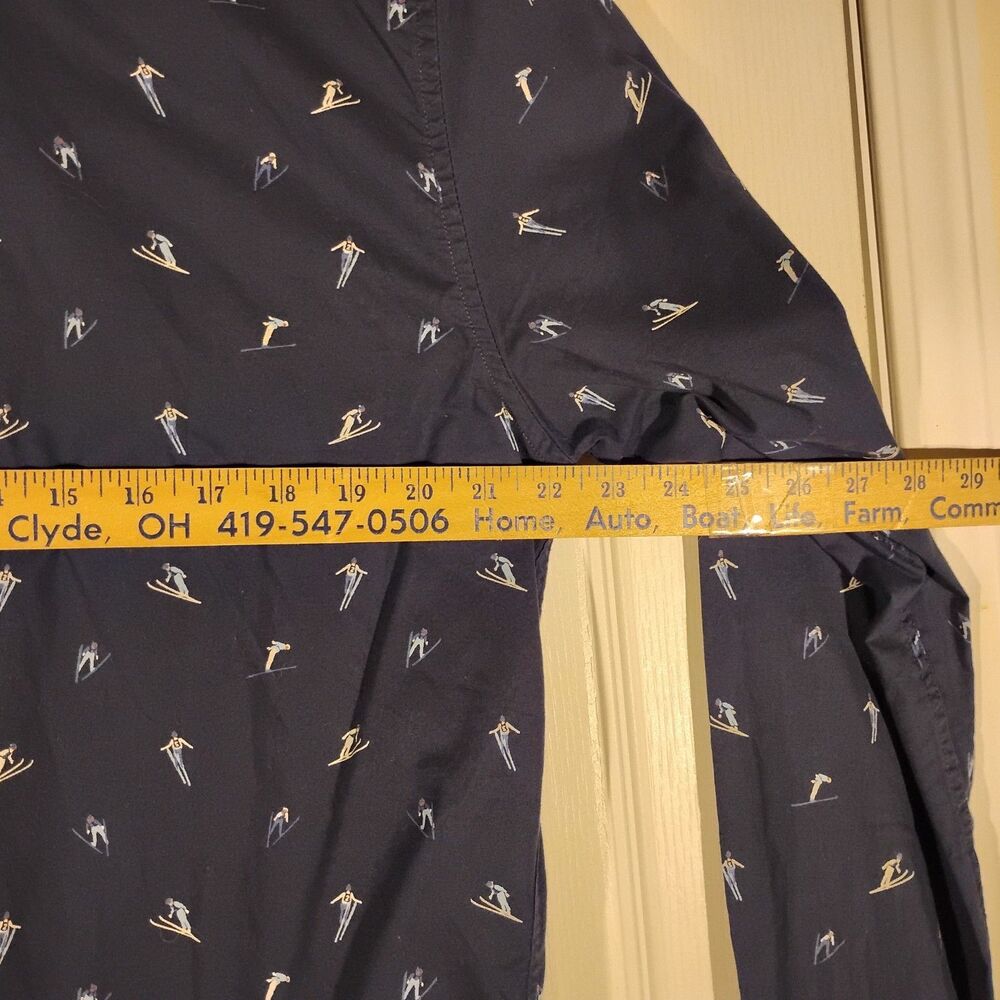 American Eagle shirt mens L LArge blue all over ski button long sleeve NWT - Picture 4 of 12
